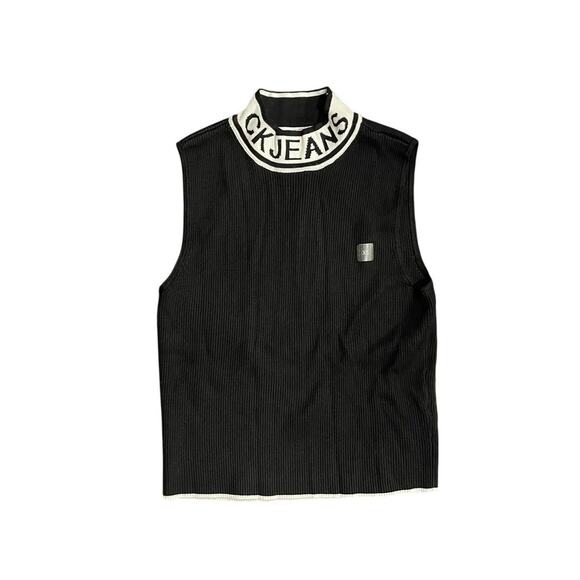 Calvin Klein Rib Sleeveless Tank Top Turtleneck NWT Size XS - Picture 1 of 5
